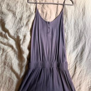 Monrow Purple Chemise with Spaghetti Straps and V-Neckline